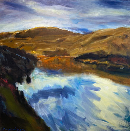 Nigel Wilson nz landscape artist, bannockburn oil painting